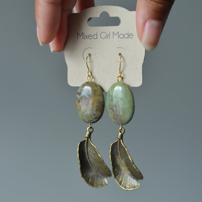 Australian Green Opal Earrings